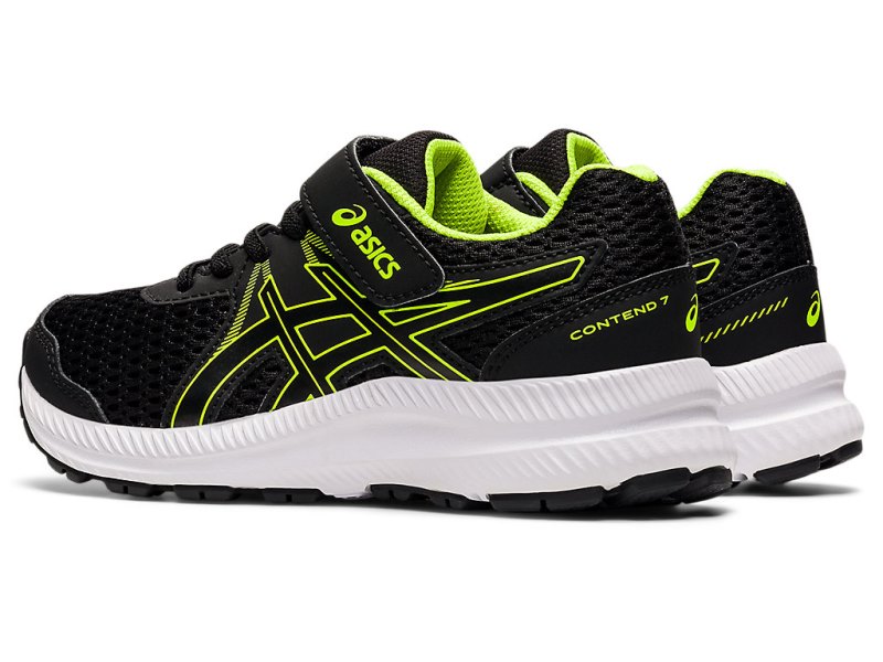 Asics Contend 7 Tenisiće Dječje Crne Zelene | RS1548-094