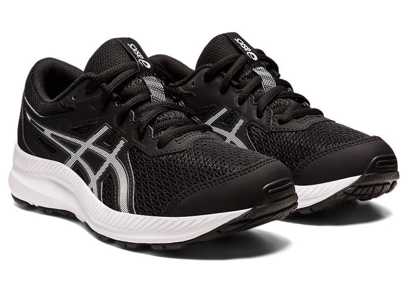 Asics Contend 8 Sports Patike Dječje Crne Bijele | RS1139-531