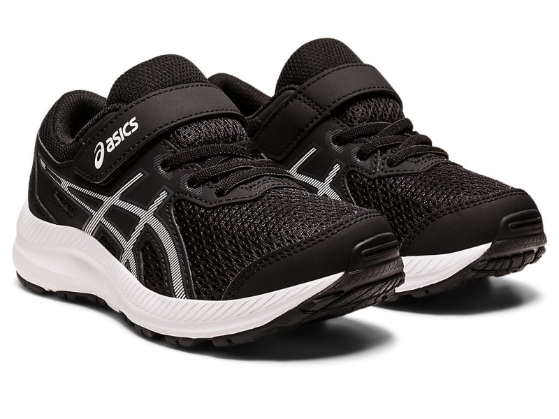 Asics Contend 8 Sports Patike Dječje Crne Bijele | RS3266-678