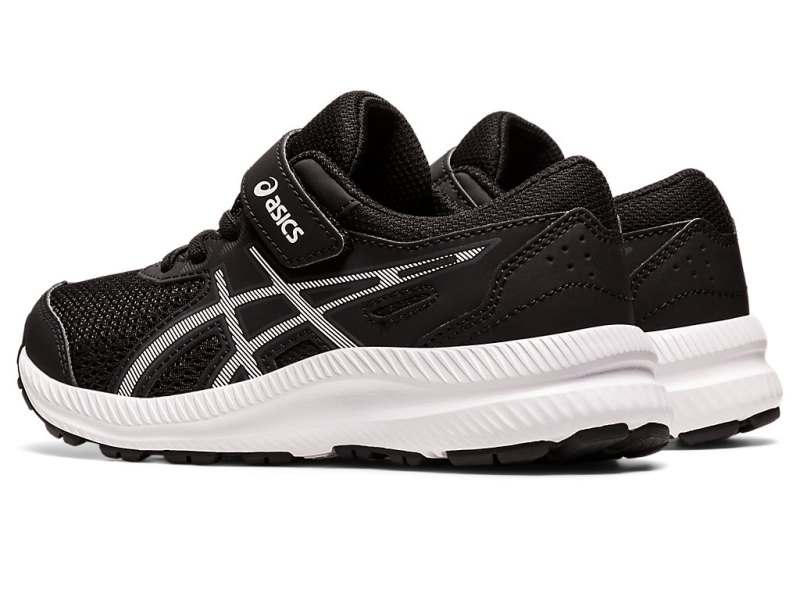 Asics Contend 8 Sports Patike Dječje Crne Bijele | RS3266-678