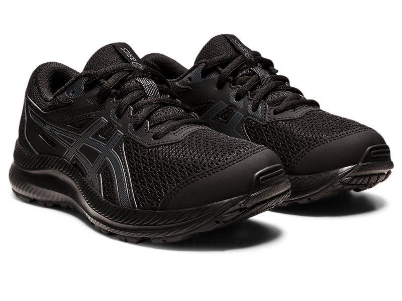 Asics Contend 8 Sports Patike Dječje Crne Sive | RS3656-417