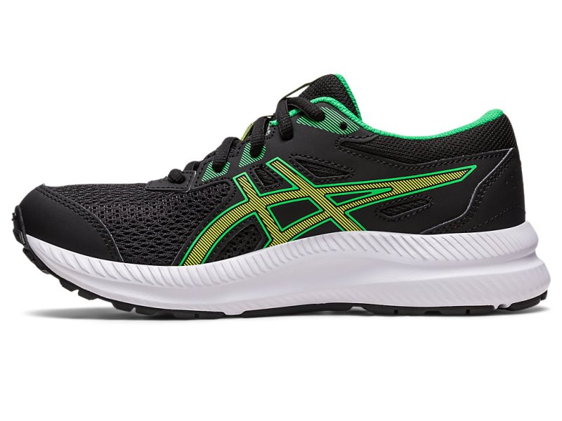 Asics Contend 8 Sports Patike Dječje Crne Svijetlo Zelene | RS7230-778