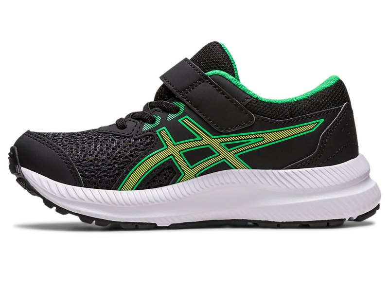 Asics Contend 8 Sports Patike Dječje Crne Svijetlo Zelene | RS7985-299