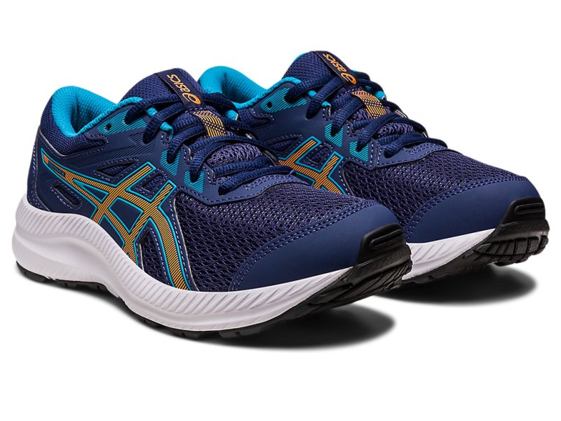 Asics Contend 8 Sports Patike Dječje Indigo Plave Narančaste | RS1011-800