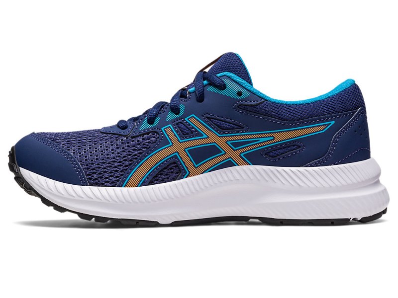 Asics Contend 8 Sports Patike Dječje Indigo Plave Narančaste | RS1011-800