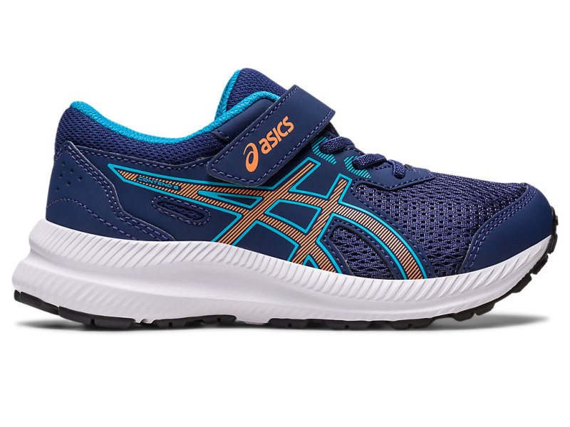 Asics Contend 8 Sports Patike Dječje Indigo Plave Narančaste | RS2971-904