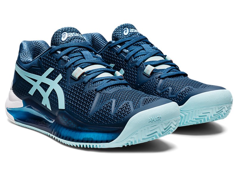 Asics Gel-resolution 8 Clay Tenisiće Ženske Svijetlo Indigo Plave | RS3942-426