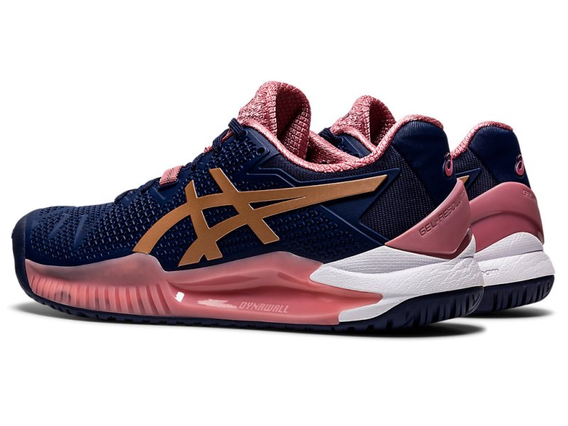 Asics Gel-resolution 8 Tenisiće Ženske Tamnoplave Roze Zlatne | RS6720-196