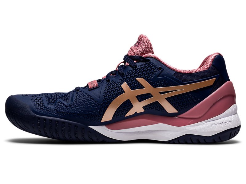 Asics Gel-resolution 8 Tenisiće Ženske Tamnoplave Roze Zlatne | RS6720-196