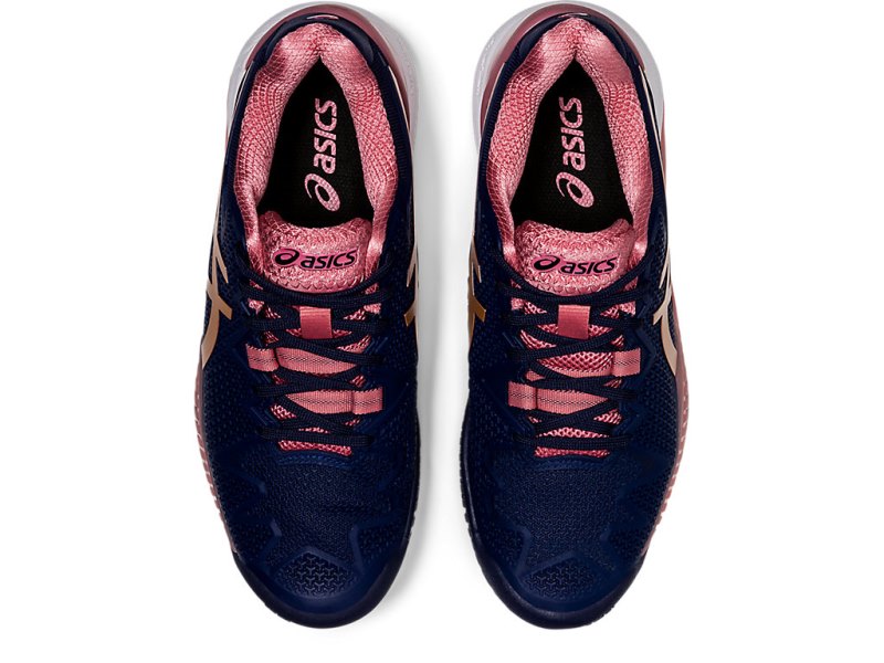 Asics Gel-resolution 8 Tenisiće Ženske Tamnoplave Roze Zlatne | RS6720-196