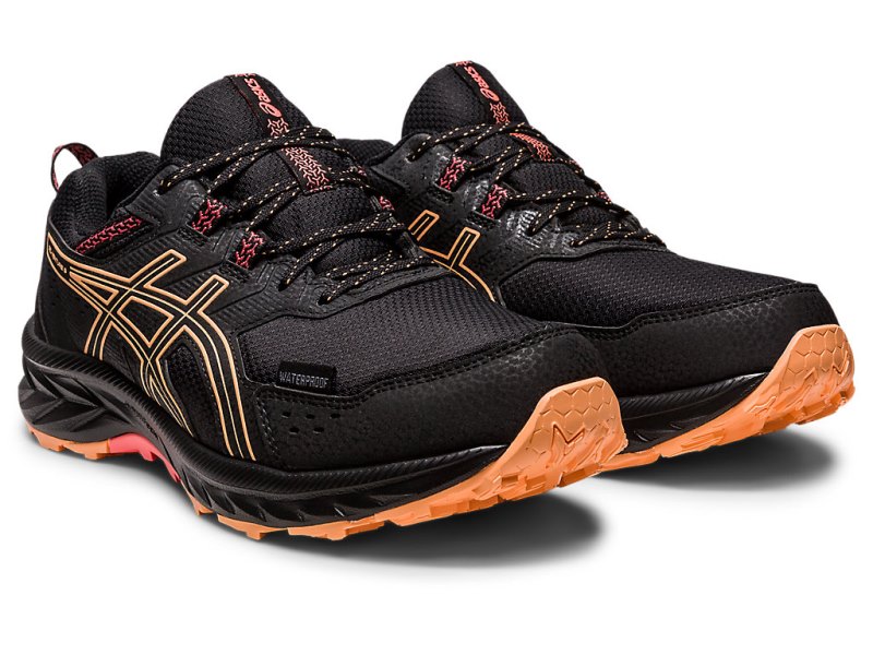 Asics Gel-ventuRE 9 Waterproof Tenisiće Ženske Crne Svijetlo Narančaste | RS4890-830