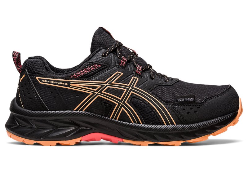 Asics Gel-ventuRE 9 Waterproof Tenisiće Ženske Crne Svijetlo Narančaste | RS4890-830