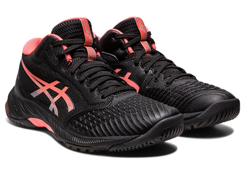 Asics Netburner Ballistic FF MT 3 Tenisice Za Odbojku Ženske Crne Koraljne | RS1226-698