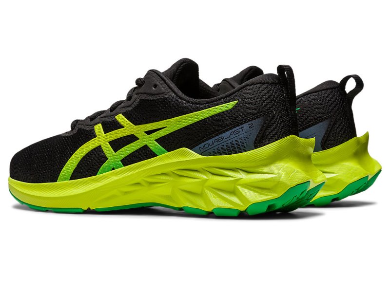 Asics Novablast 2 Sports Patike Dječje Crne Svijetlo Zelene | RS9472-616