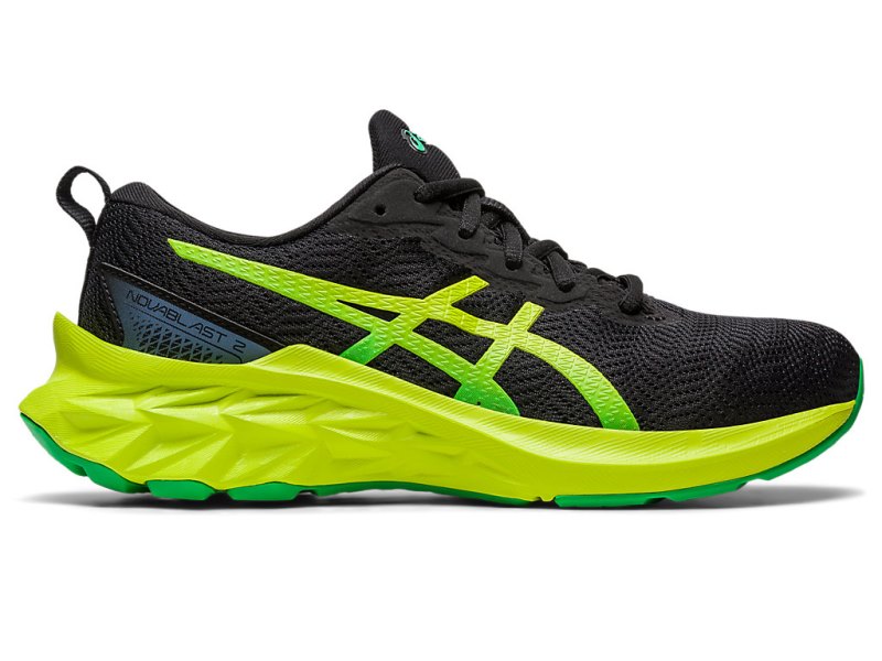 Asics Novablast 2 Sports Patike Dječje Crne Svijetlo Zelene | RS9472-616