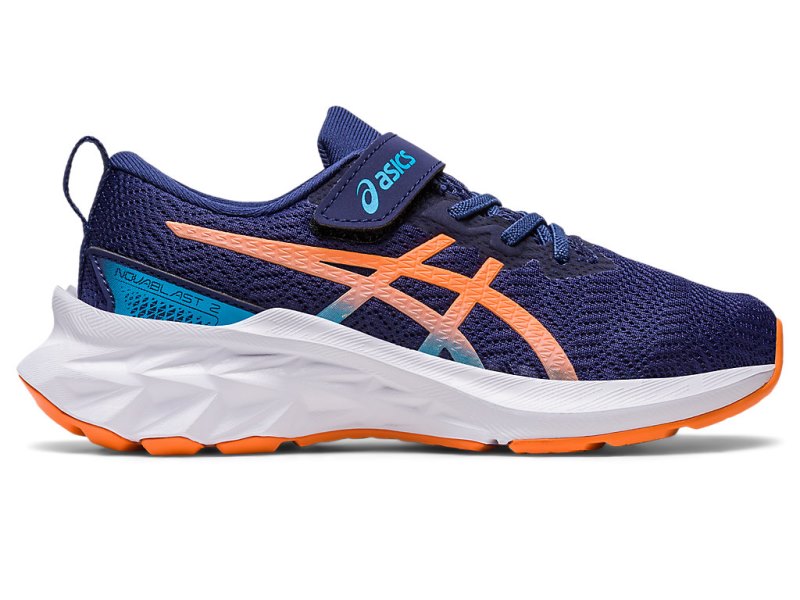 Asics Novablast 2 Sports Patike Dječje Indigo Plave Narančaste | RS7970-983