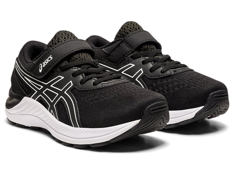 Asics PRE EXCite 8 Sports Patike Dječje Crne Bijele | RS4569-989