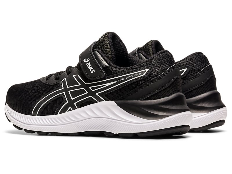 Asics PRE EXCite 8 Sports Patike Dječje Crne Bijele | RS4569-989