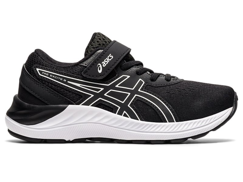 Asics PRE EXCite 8 Sports Patike Dječje Crne Bijele | RS4569-989