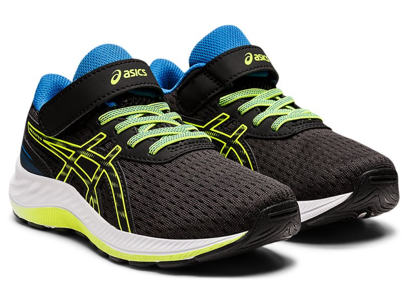 Asics PRE EXCite 9 Sports Patike Dječje Crne Zelene | RS5447-526