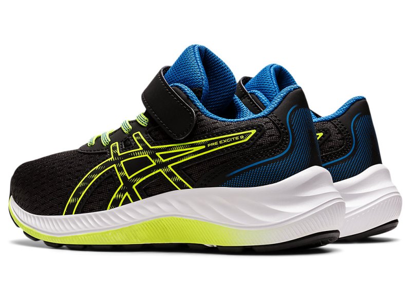 Asics PRE EXCite 9 Sports Patike Dječje Crne Zelene | RS5447-526