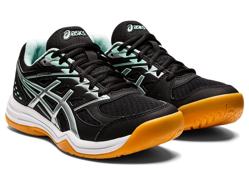 Asics Upcourt 4 Sports Patike Dječje Crne Svijetlo Zelene | RS6228-619