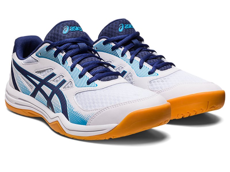 Asics Upcourt 5 Tenisice Za Odbojku Muške Bijele Indigo Plave | RS7700-610