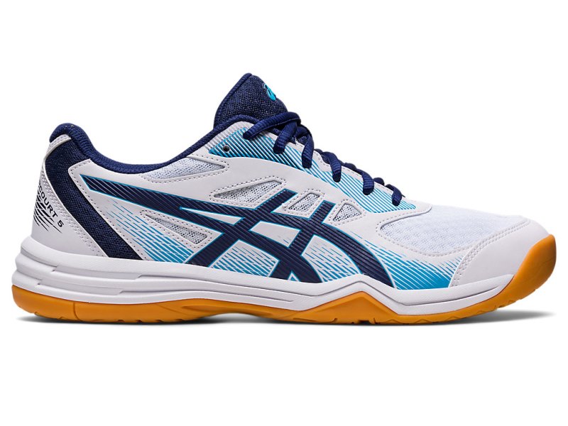 Asics Upcourt 5 Tenisice Za Odbojku Muške Bijele Indigo Plave | RS7700-610